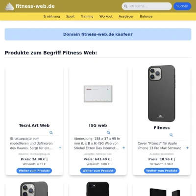 Screenshot fitness-web.de