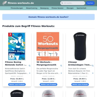 Screenshot fitness-workouts.de