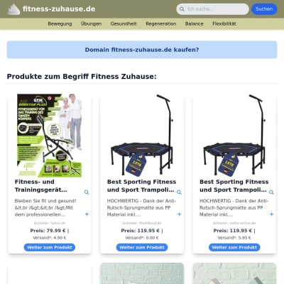 Screenshot fitness-zuhause.de