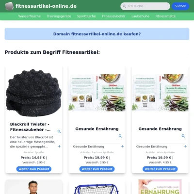 Screenshot fitnessartikel-online.de