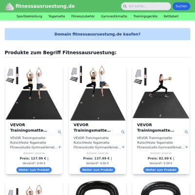 Screenshot fitnessausruestung.de