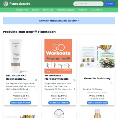 Screenshot fitnessbar.de