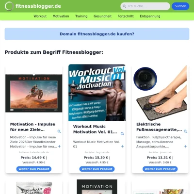 Screenshot fitnessblogger.de