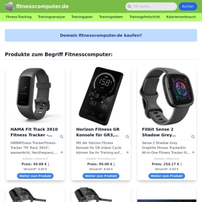 Screenshot fitnesscomputer.de