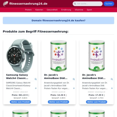 Screenshot fitnessernaehrung24.de