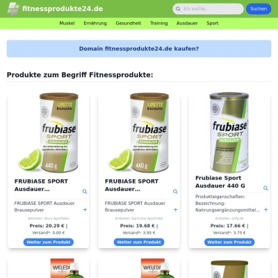 Screenshot fitnessprodukte24.de