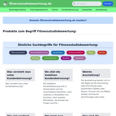 Screenshot fitnessstudiobewertung.de