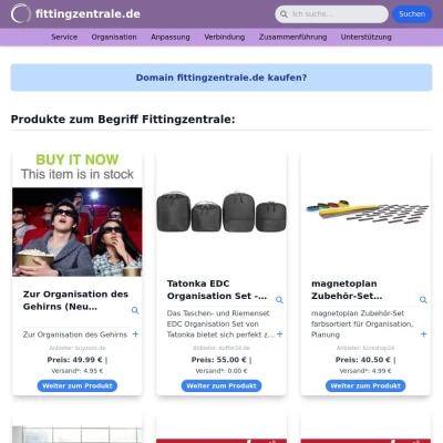 Screenshot fittingzentrale.de