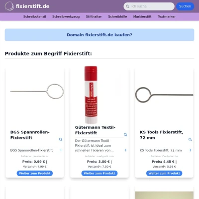 Screenshot fixierstift.de