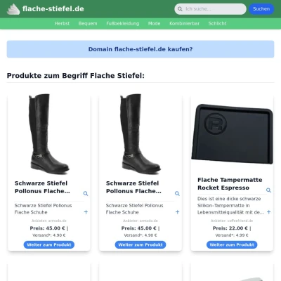 Screenshot flache-stiefel.de