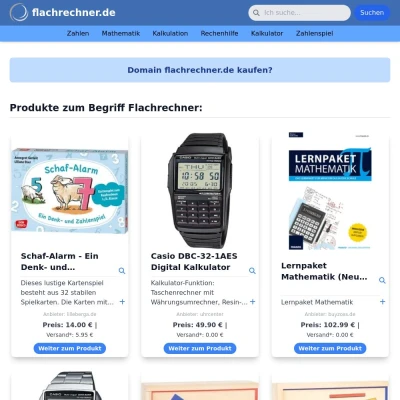 Screenshot flachrechner.de