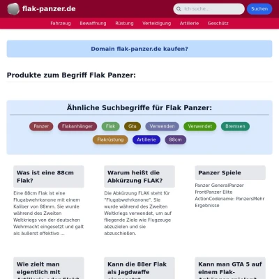 Screenshot flak-panzer.de