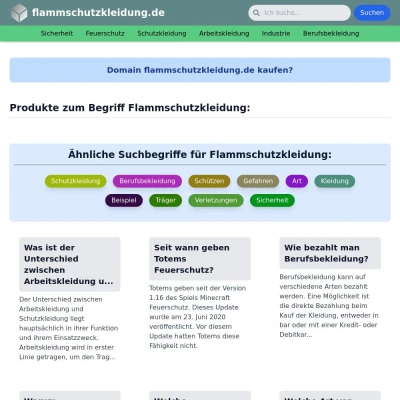 Screenshot flammschutzkleidung.de