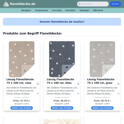 Screenshot flanelldecke.de