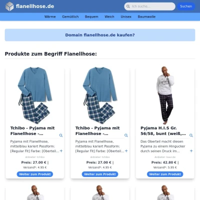 Screenshot flanellhose.de