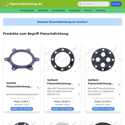 Screenshot flanschdichtung.de
