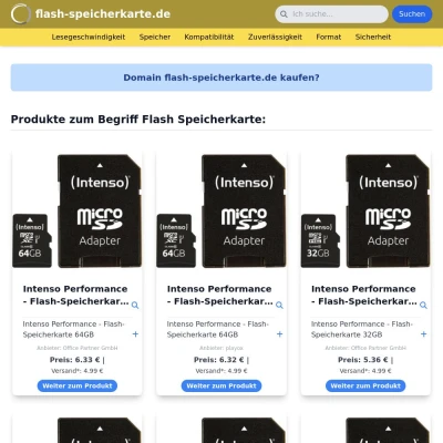 Screenshot flash-speicherkarte.de