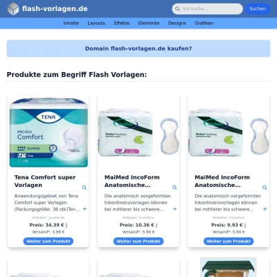 Screenshot flash-vorlagen.de