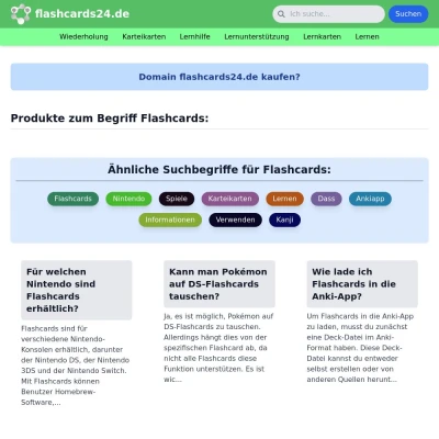 Screenshot flashcards24.de