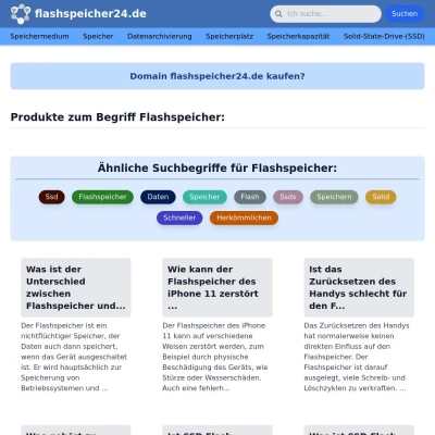 Screenshot flashspeicher24.de