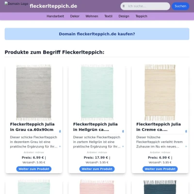 Screenshot fleckerlteppich.de