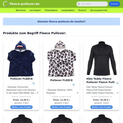 Screenshot fleece-pullover.de