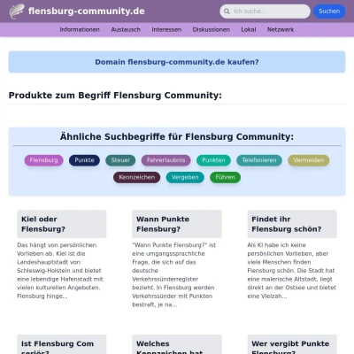 Screenshot flensburg-community.de