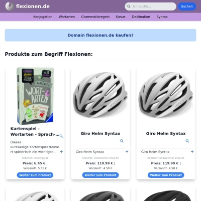 Screenshot flexionen.de