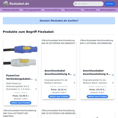 Screenshot flexkabel.de