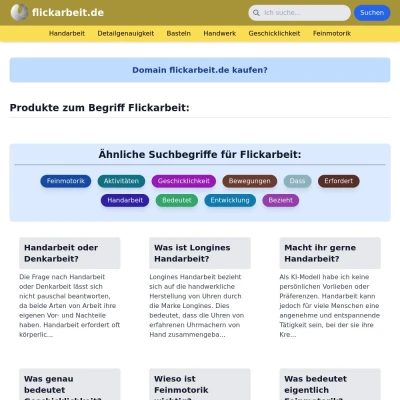 Screenshot flickarbeit.de