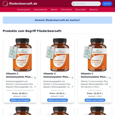 Screenshot fliederbeersaft.de