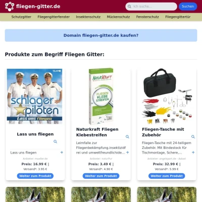 Screenshot fliegen-gitter.de