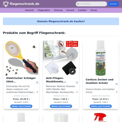 Screenshot fliegenschrank.de