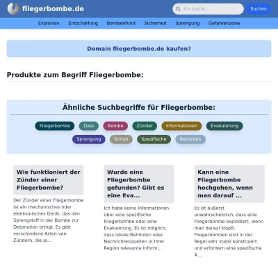 Screenshot fliegerbombe.de