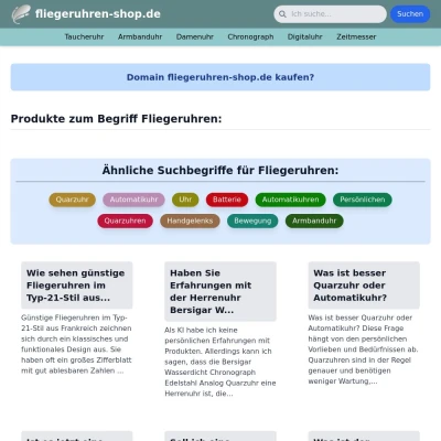 Screenshot fliegeruhren-shop.de