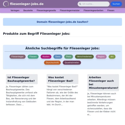 Screenshot fliesenleger-jobs.de