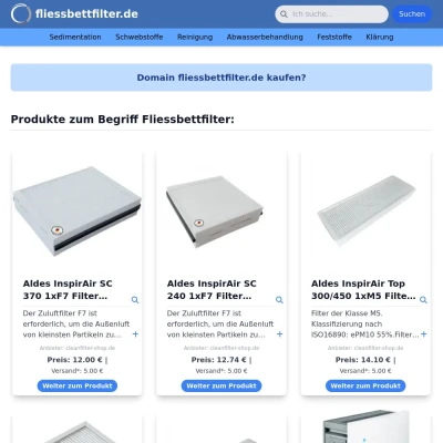 Screenshot fliessbettfilter.de