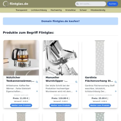 Screenshot flintglas.de
