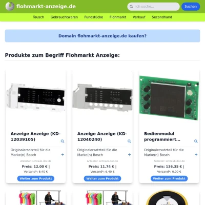 Screenshot flohmarkt-anzeige.de