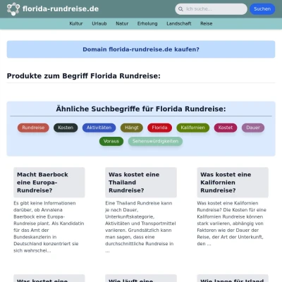 Screenshot florida-rundreise.de