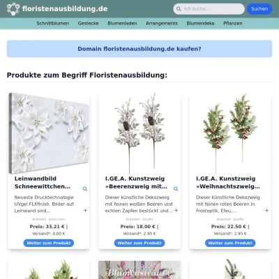 Screenshot floristenausbildung.de