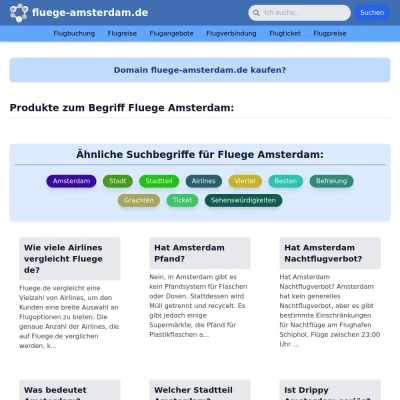 Screenshot fluege-amsterdam.de