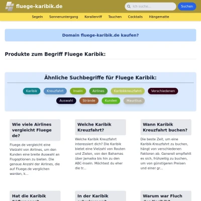 Screenshot fluege-karibik.de