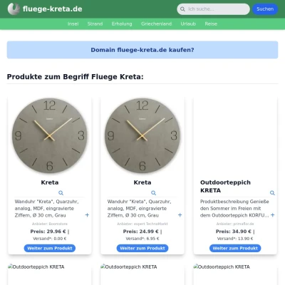 Screenshot fluege-kreta.de