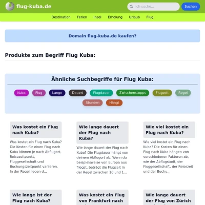 Screenshot flug-kuba.de