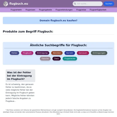 Screenshot flugbuch.eu