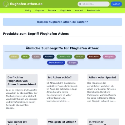 Screenshot flughafen-athen.de