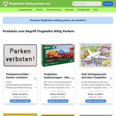 Screenshot flughafen-billig-parken.de