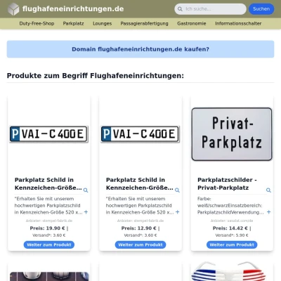 Screenshot flughafeneinrichtungen.de