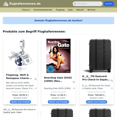 Screenshot flughafenrennen.de